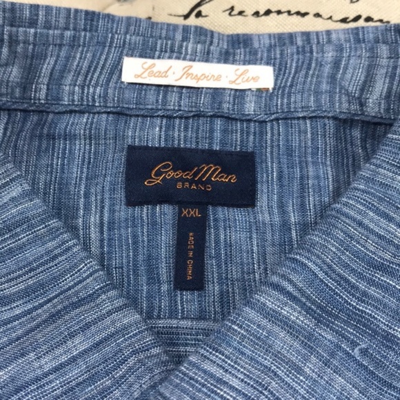 Good Man Brand Slim Fit Stripe Linen Shirt - Picture 4 of 7